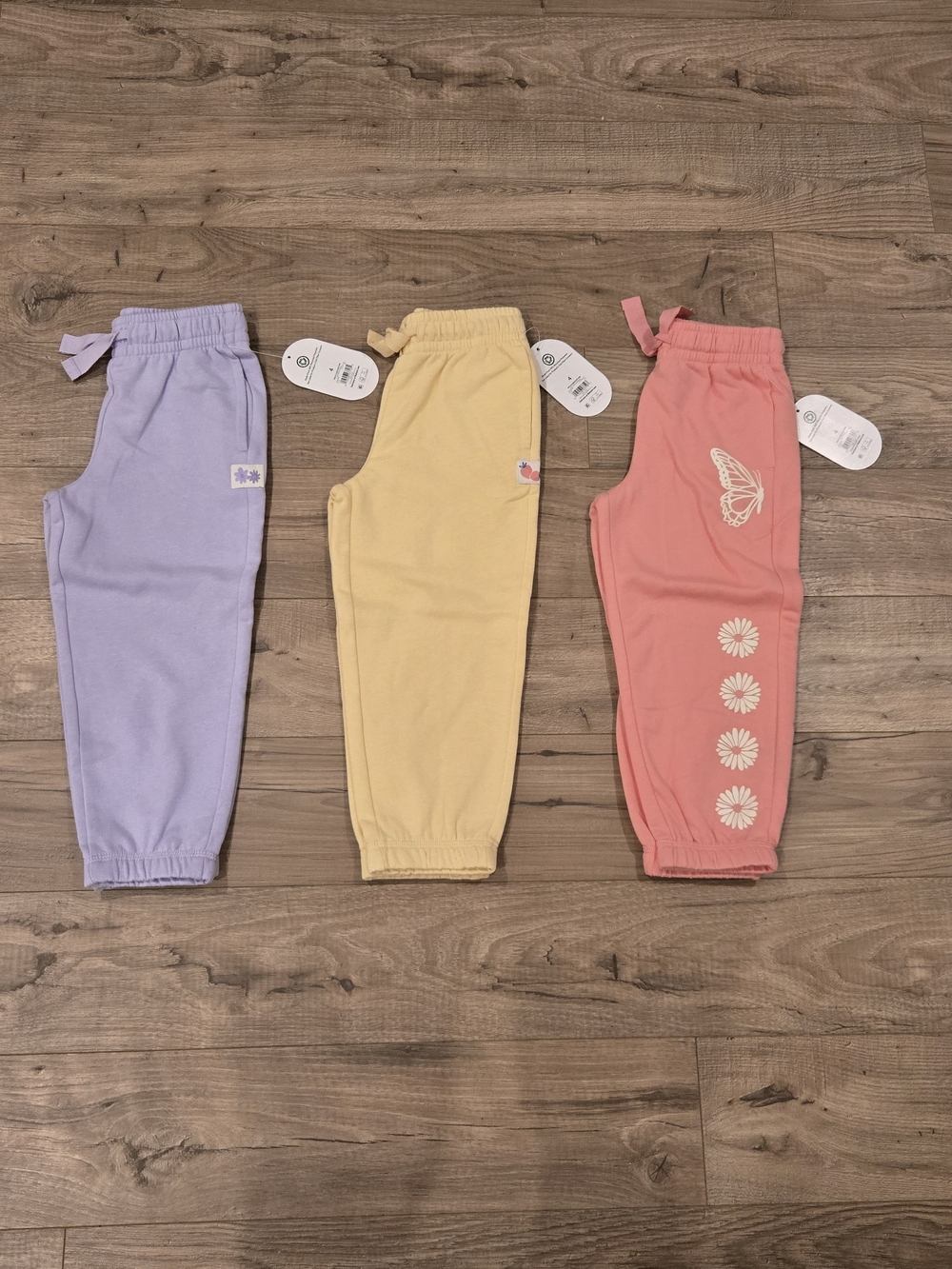 NWT Set of 3 Girls Fleece Jogger Pants - Size 4